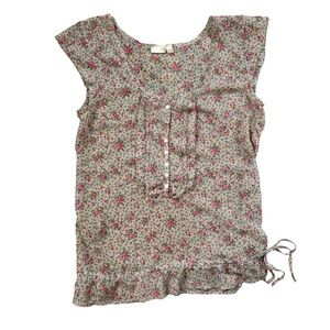 Mudd Floral Cottagecore Cinch Waist Top Size Medium